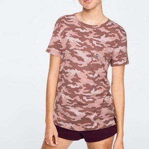 Victoria's Secret PINK Mauve Hues Camo Camouflage Campus Tee T-Shirt Size XS EUC